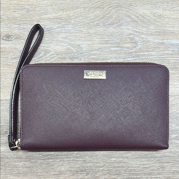 Kate Spade burgundy full zip wallet - Picture 1 of 12
